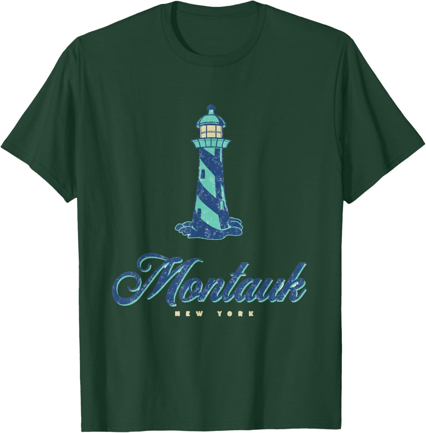 Montauk Lighthouse Beach New York, Summer at Montauk T-Shirt - T-Shirt | Forest