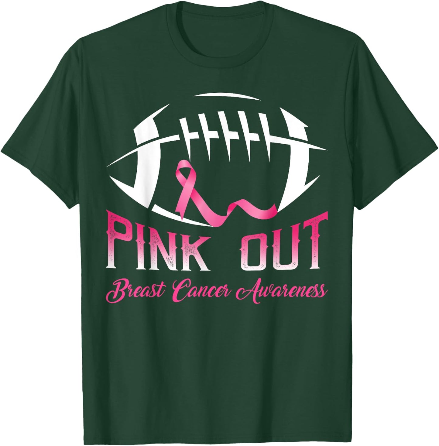 Pink Out Shirt Breast Cancer Football Women Kids T-Shirt - T-Shirt | Forest