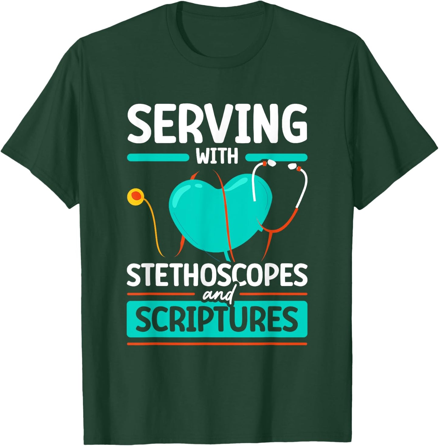 Christian Nurse Christianity SteMi Apparel Christian Nurse RN Religious Registered Nurse Christianity T-Shirt - T-Shirt | Forest