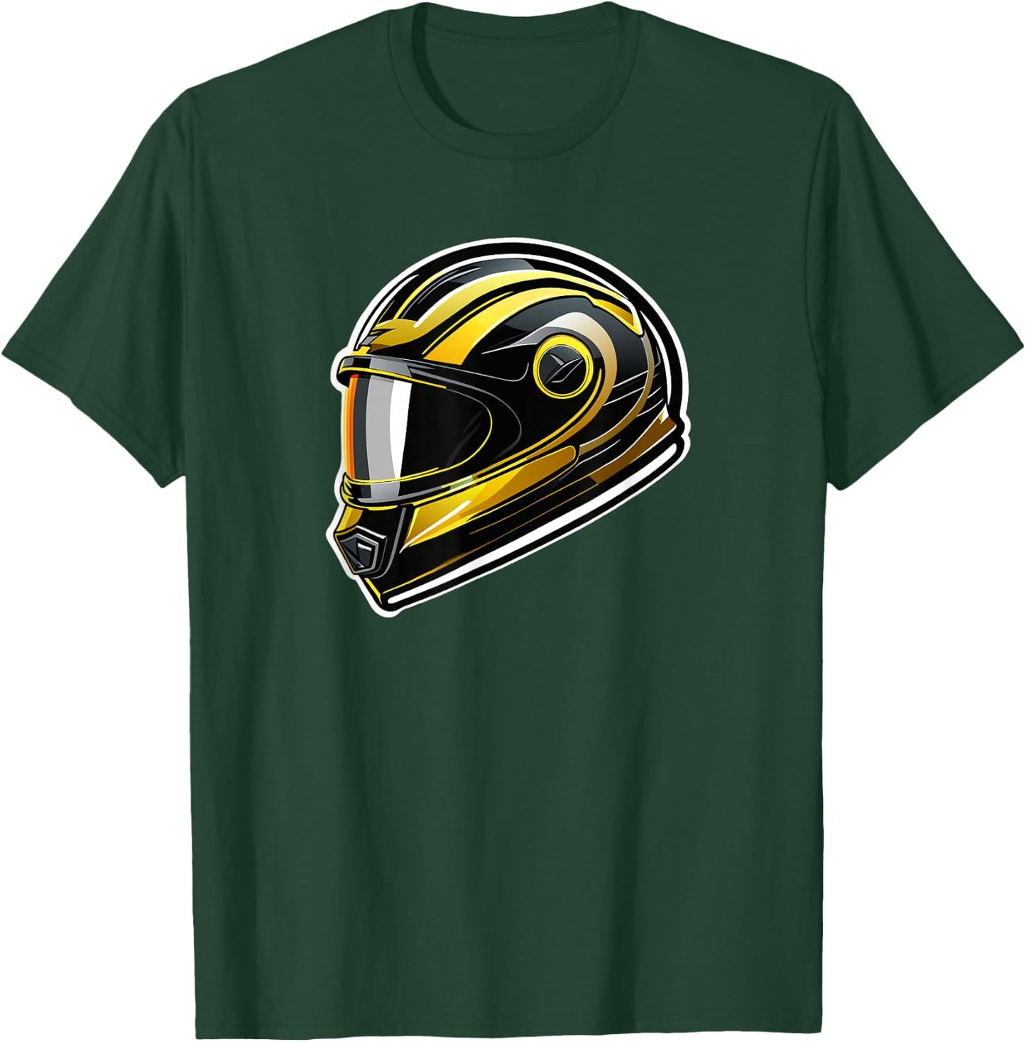 Motorcycle Helmet Artistic Headgear of Adventure T-Shirt - T-Shirt | Forest