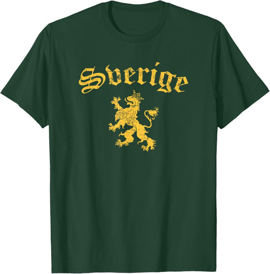 Sverige Sweden Lion Symbol Swedish Pride T-Shirt - T-Shirt | Forest
