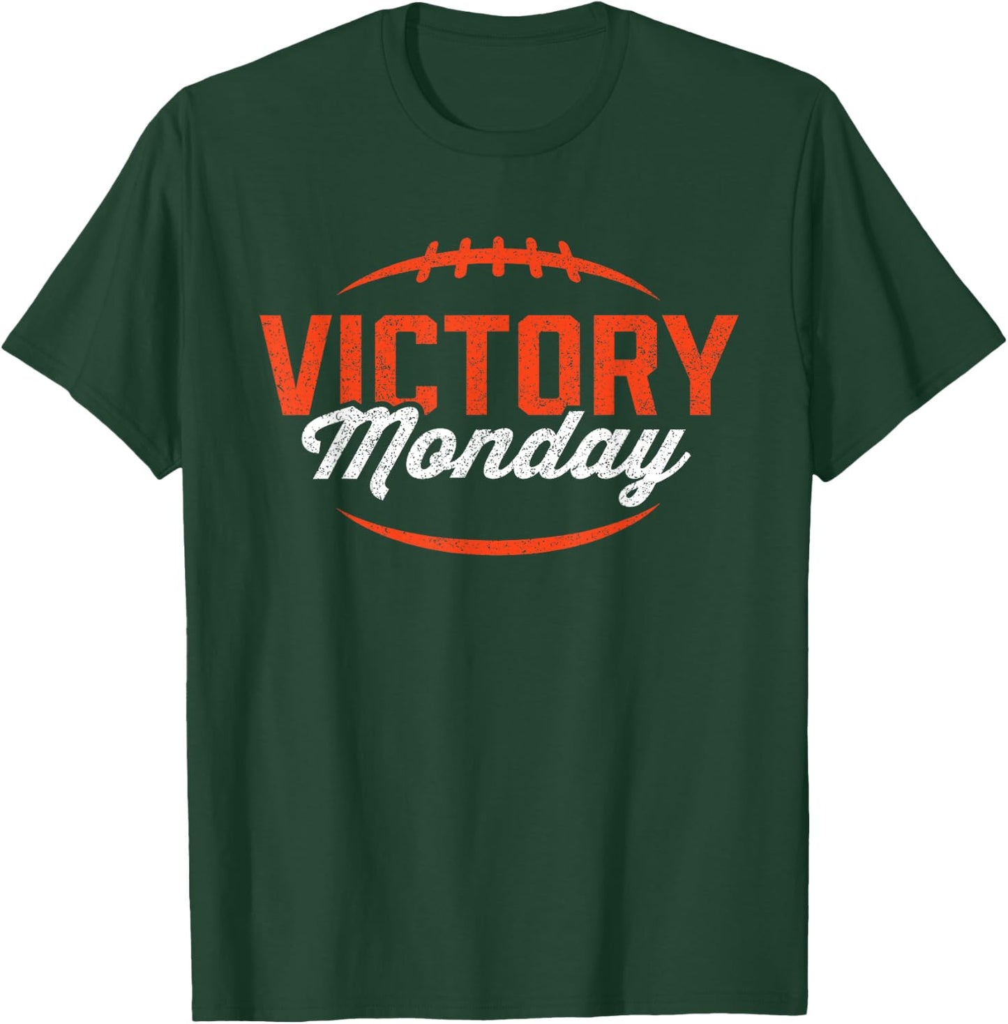 Retro Football Victory Monday Orange Text Game Day T-Shirt - T-Shirt | Forest