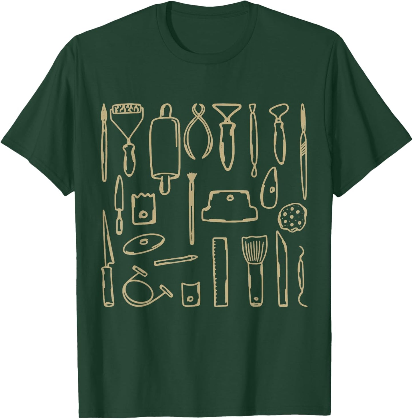 Pottery Tools Potter Vintage Ceramic Artist T-Shirt - T-Shirt | Forest