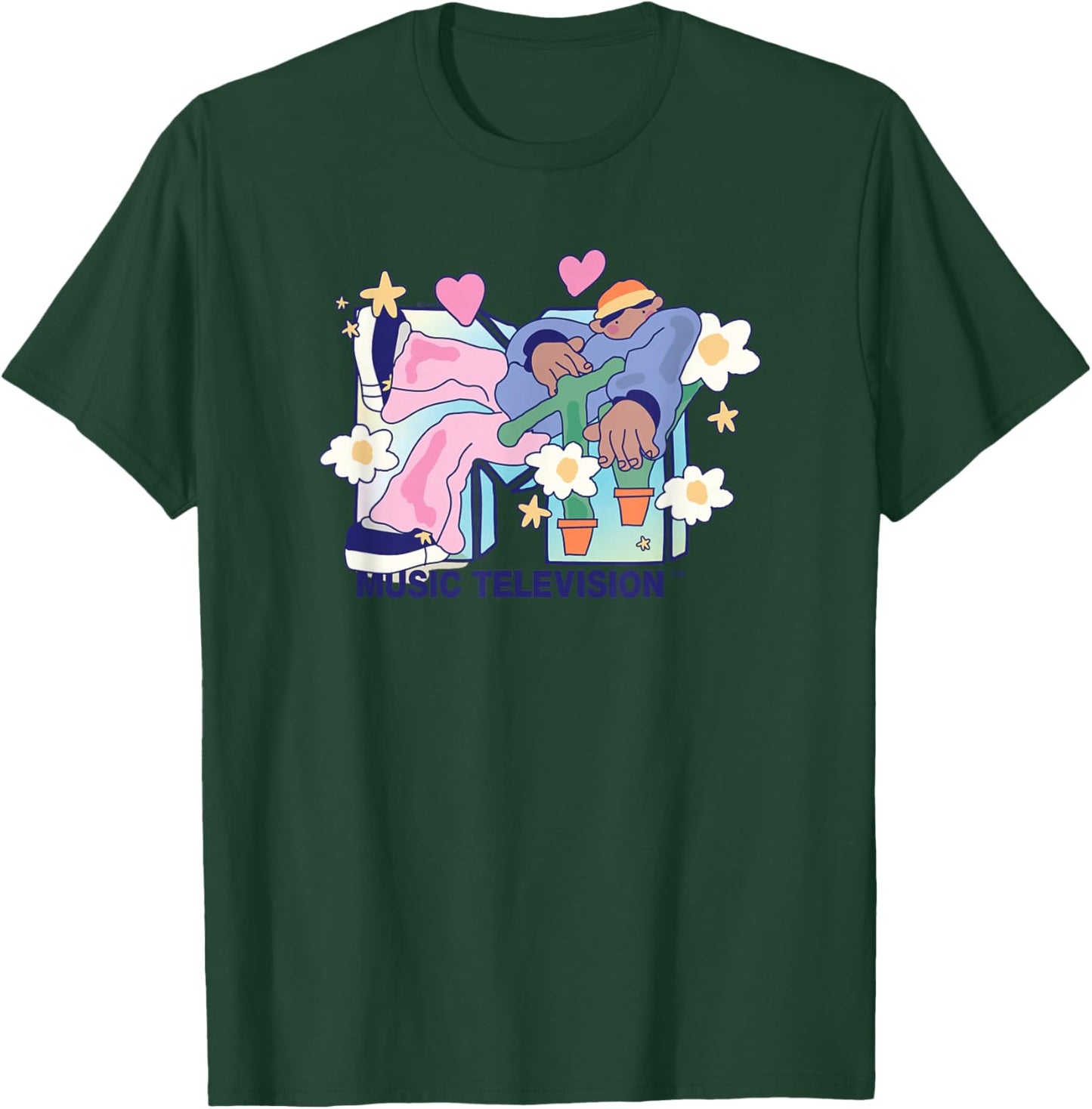 MTV - Funky Flower Dude Logo T-Shirt - T-Shirt | Forest