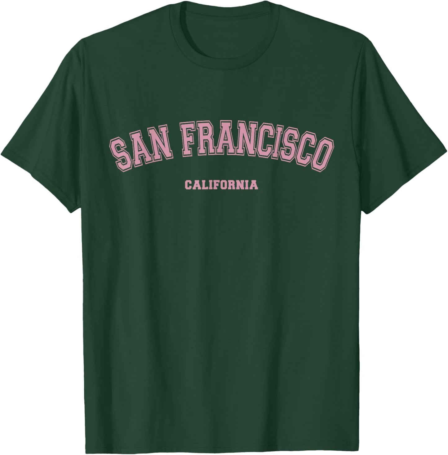 Pink San Francisco California CA Varsity Style San Francisco T-Shirt - T-Shirt | Forest
