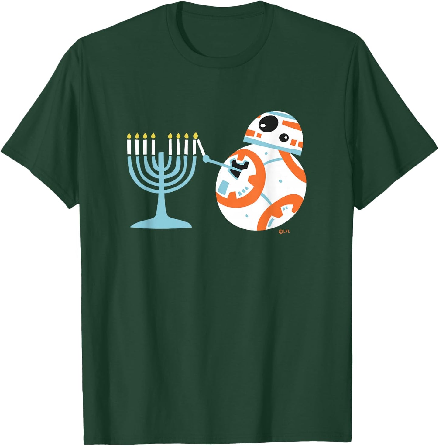 Star Wars BB-8 Lighting the Hanukkah Menorah T-Shirt - T-Shirt | Forest