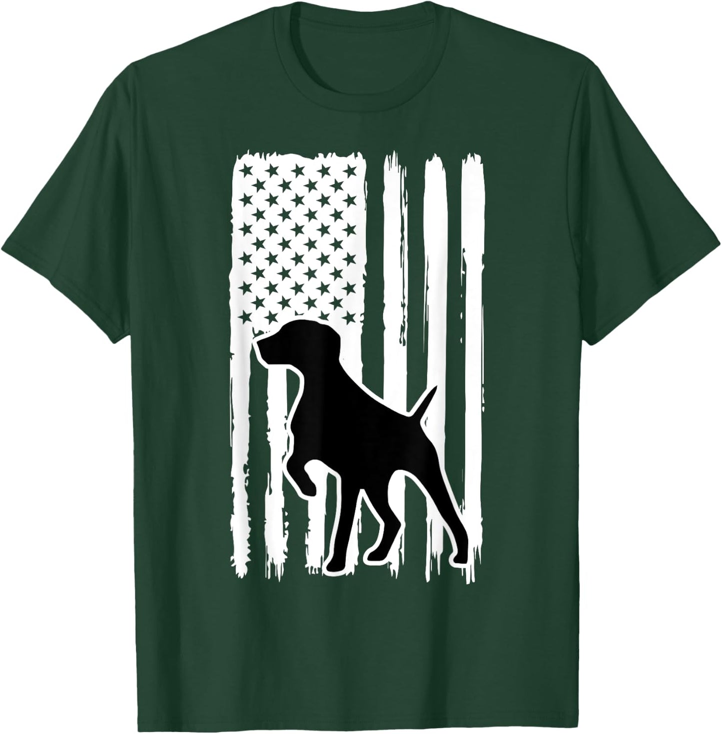 German Shorthaired Pointer American Flag USA Patriot T-Shirt - T-Shirt | Forest