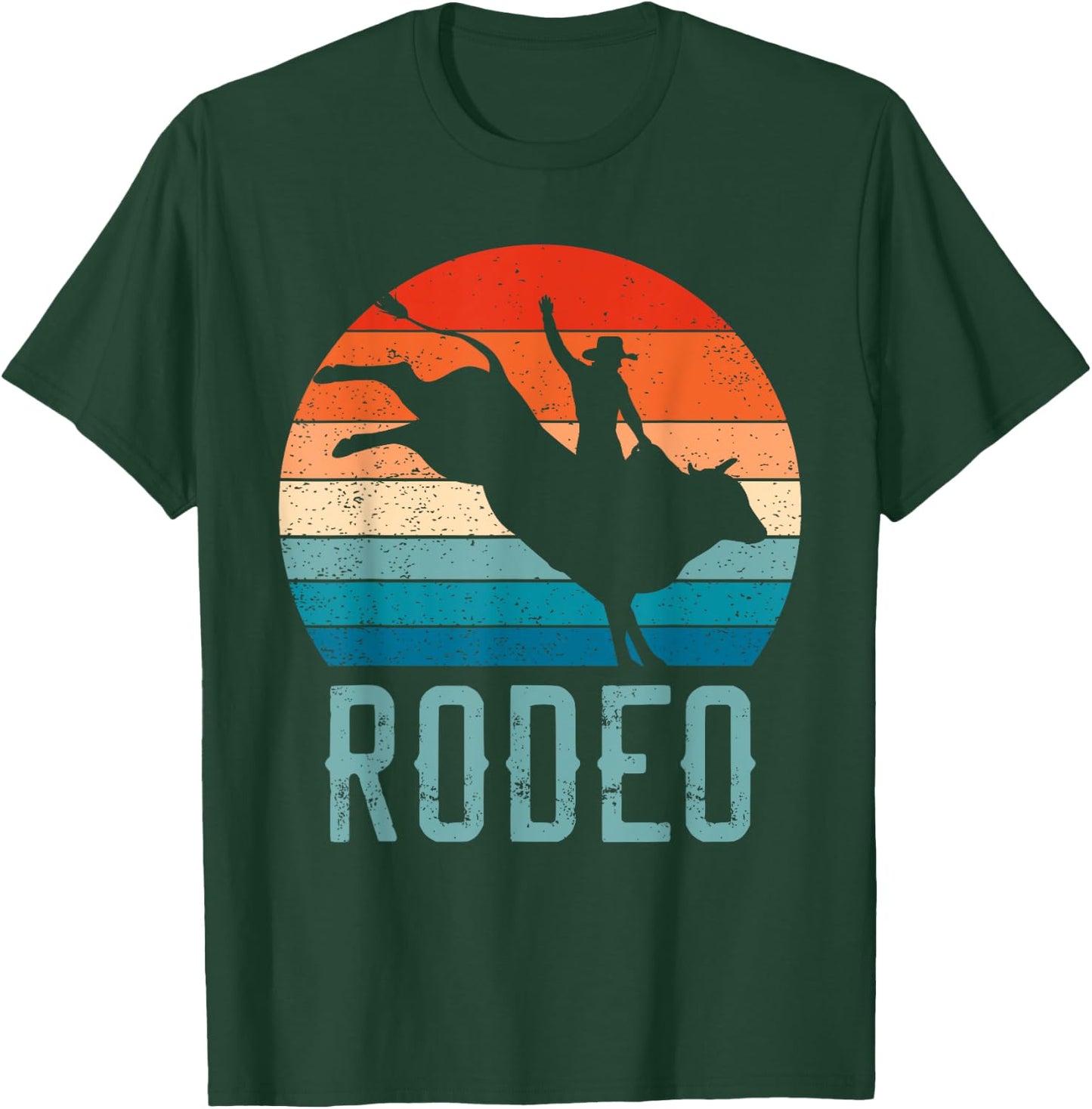 Vintage Rodeo Bull Riding Cowboy Bull Rider Apparel T-Shirt - T-Shirt | Forest