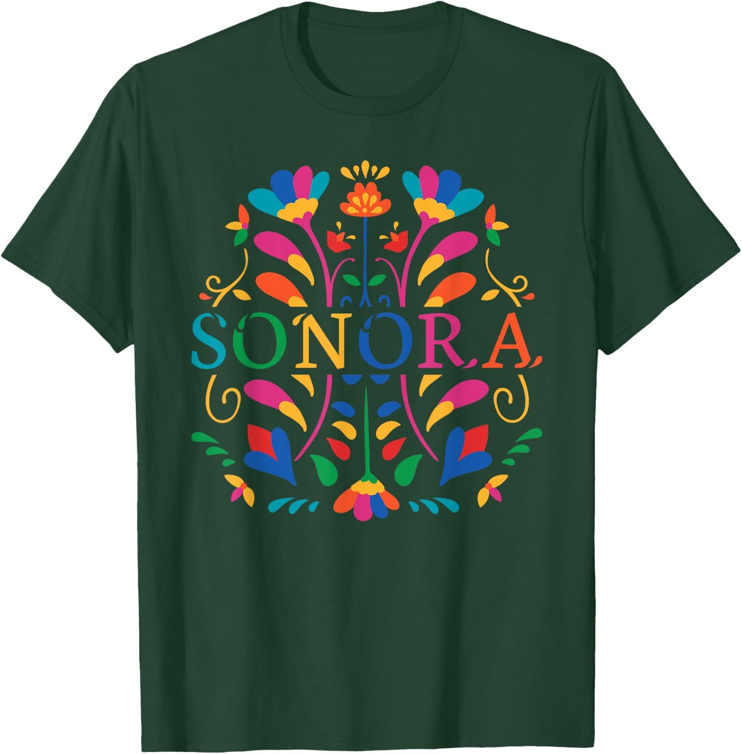 Sonora Shirt, Sonora Flower, Sonora Otomi Mexico T-Shirt - T-Shirt | Forest