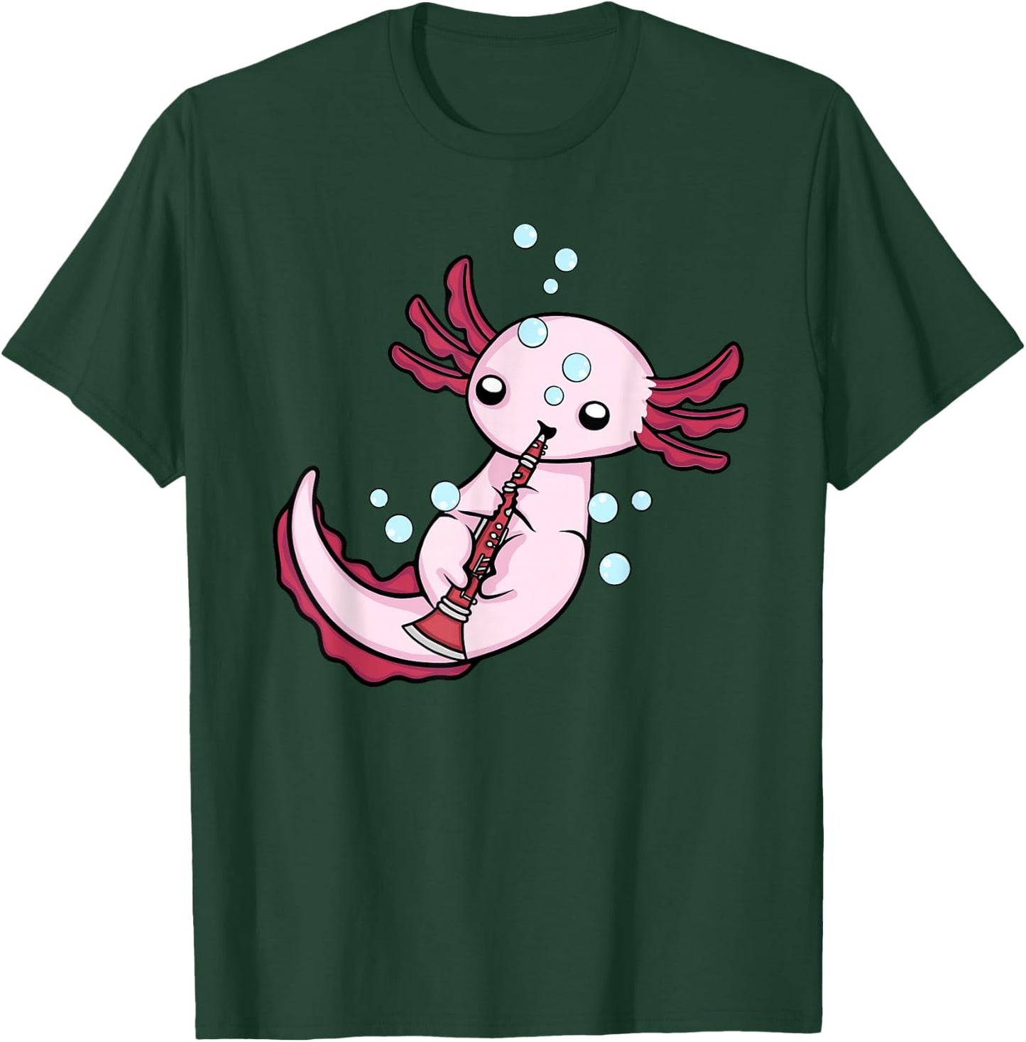 Clarinet Player Axolotl Lover Kids Big Band Music Clarinet T-Shirt - T-Shirt | Forest