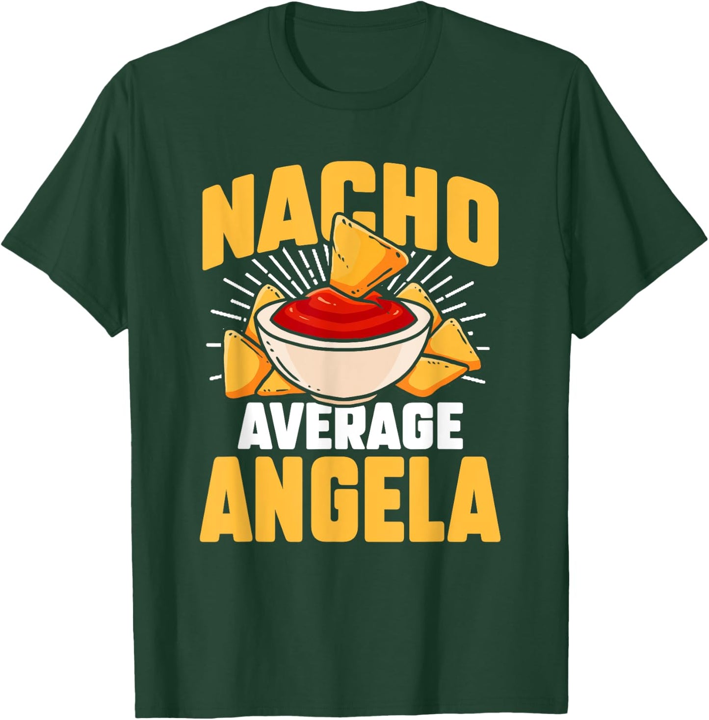 Funny Taco Personalized Name Nacho Average Angela T-Shirt - T-Shirt | Forest