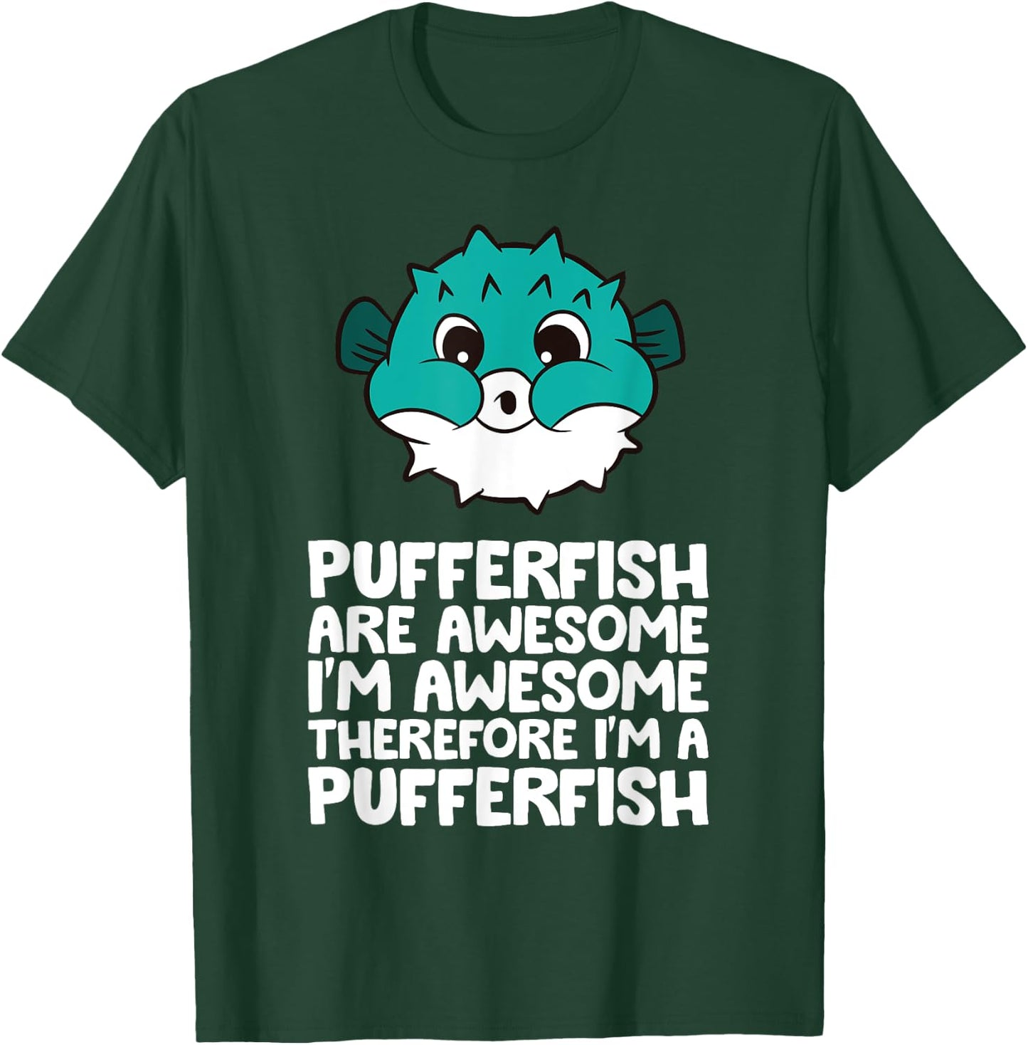 Cute Pufferfish And Gifts Pufferfish Are Awesome Im Awesome Therefore Im A Pufferfish Black Women's Casual Small T-Shirt - T-Shirt | Forest