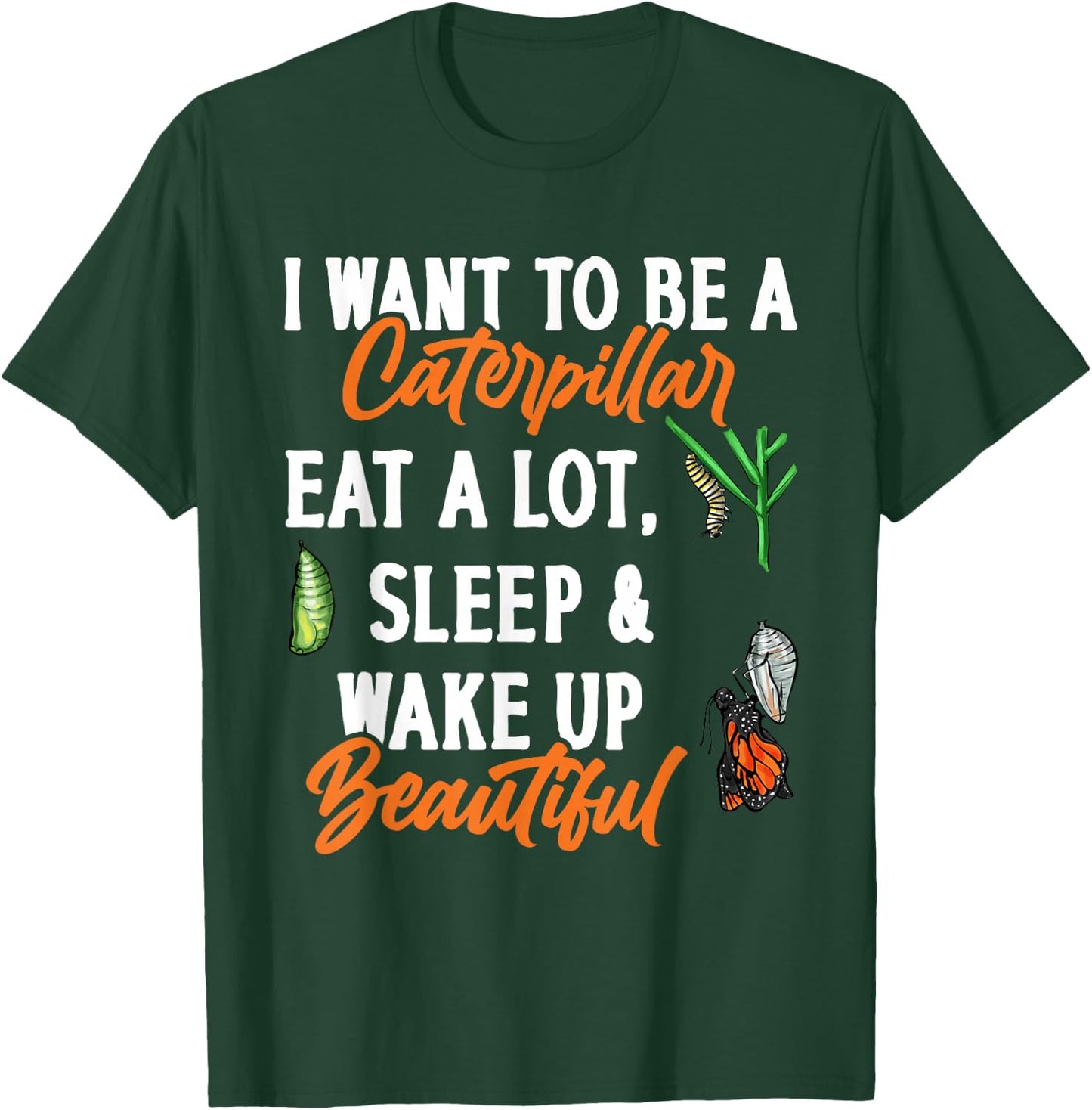 Monarch Butterfly Caterpillar Insect Collector Entomologist T-Shirt - T-Shirt | Forest