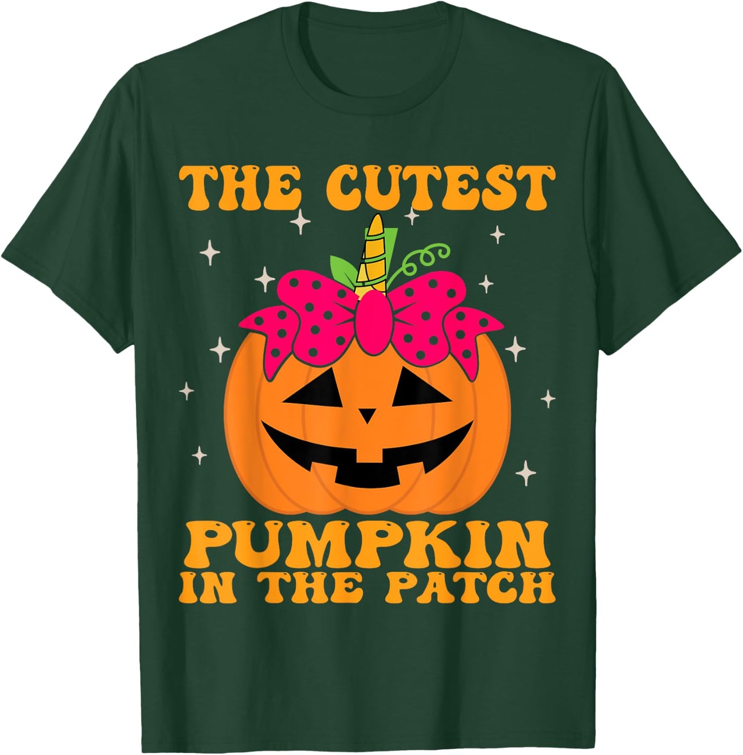JackOLantern Halloween Pumpkin Unicorn Girl Toddler Kid Cute T-Shirt - T-Shirt | Forest