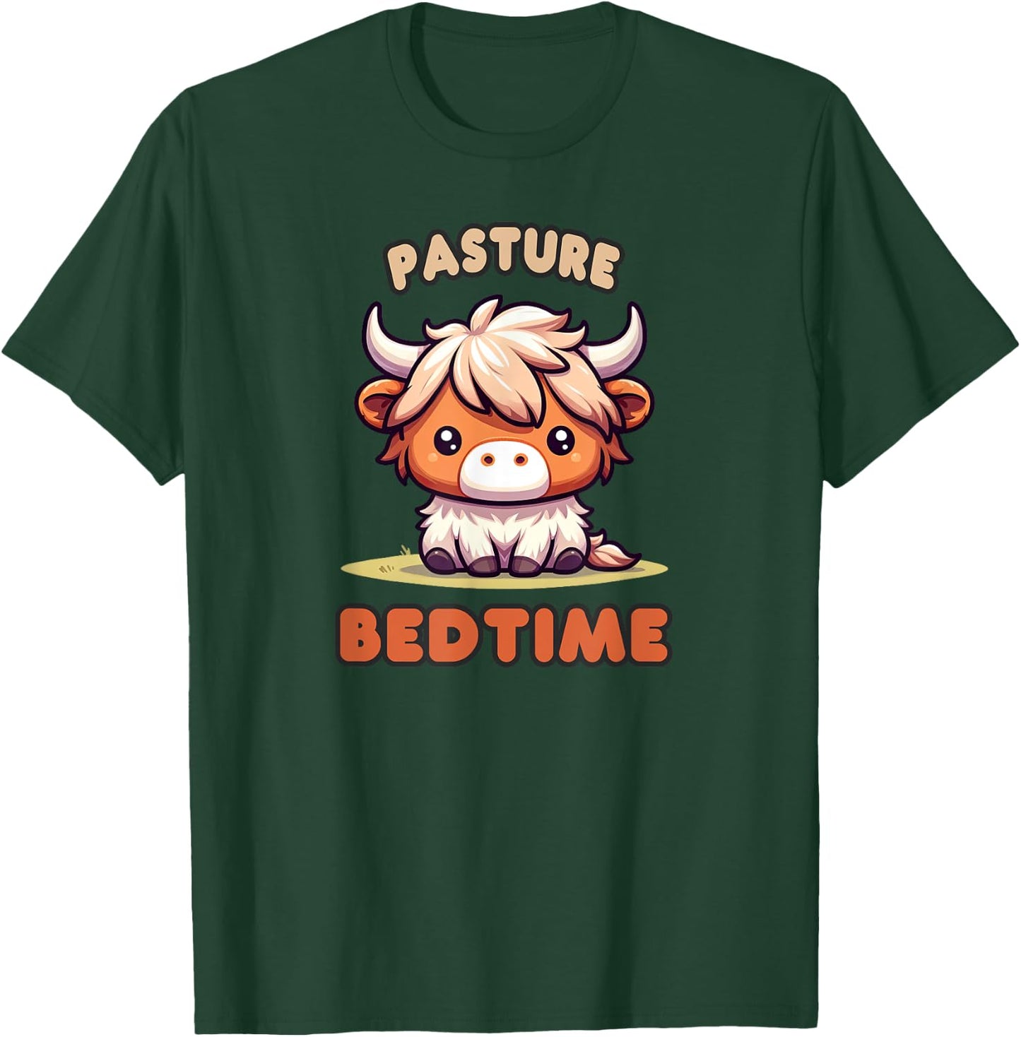 Pasture Bedtime Micro Mini Highland Cow Cute Calf Funny Moo T-Shirt - T-Shirt | Forest