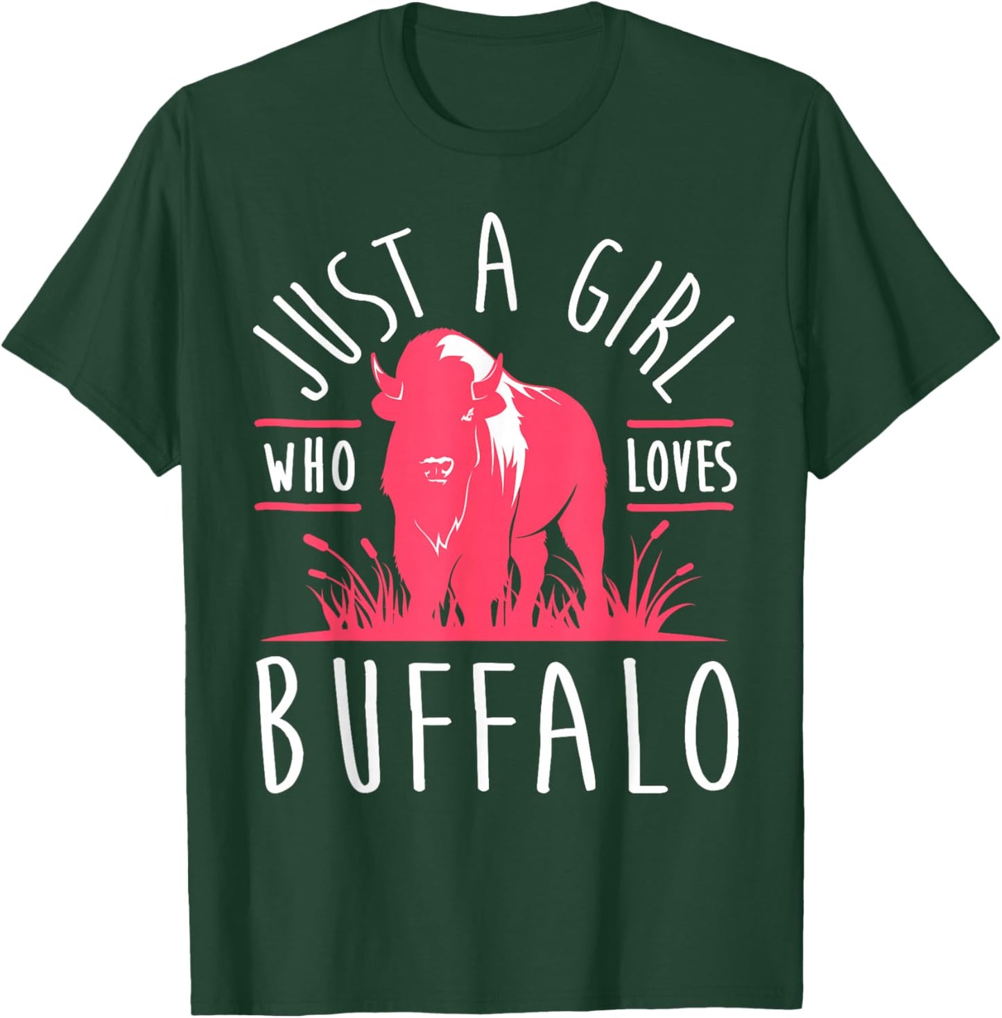 Girl Buffalo Lover I Women Bison Fan I Daughter Buffalo T-Shirt - T-Shirt | Forest