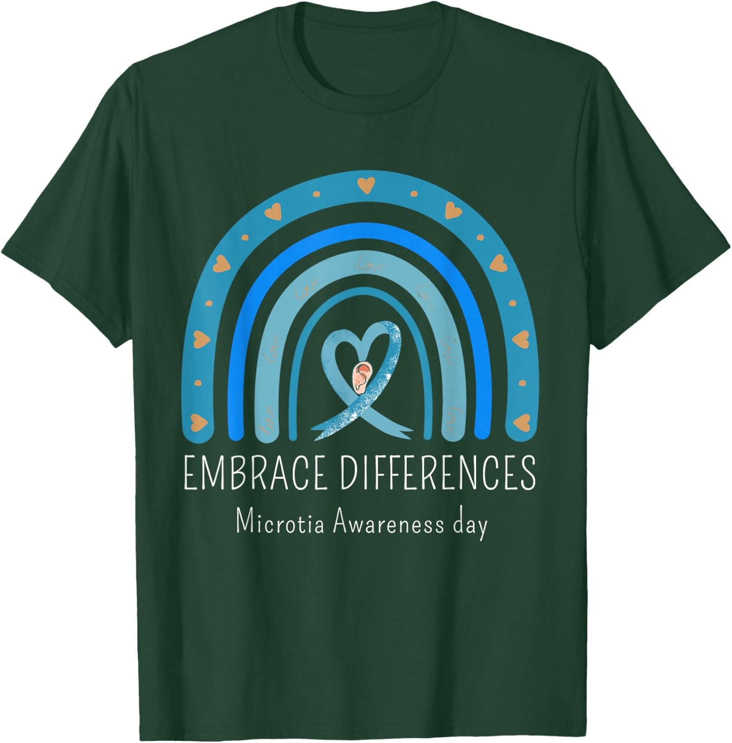 Microtia National Awareness Day Blue Ribbon Microtia Support T-Shirt - T-Shirt | Forest
