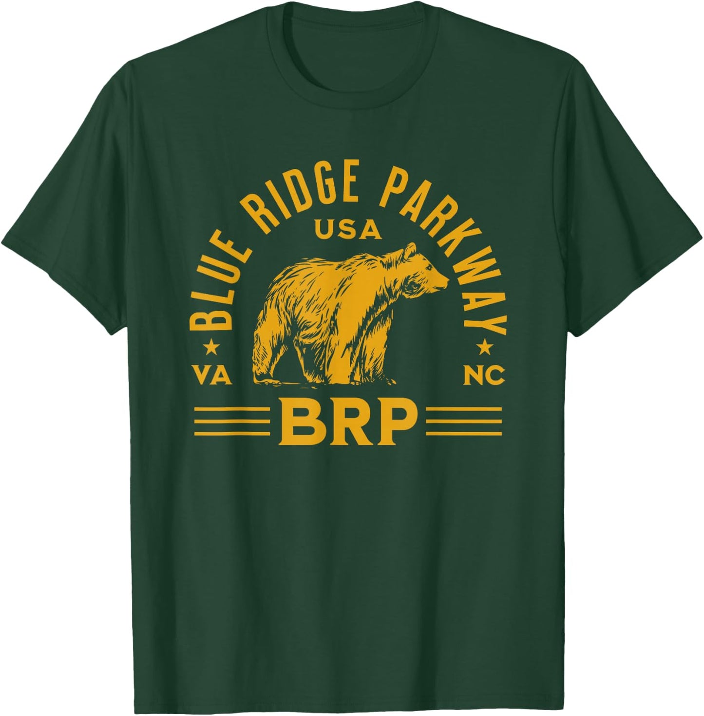 Blue Ridge Parkway NC and VA Bear Design T-Shirt - T-Shirt | Forest