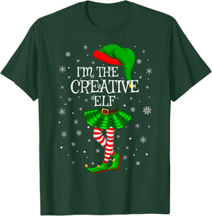 Creative Elf Christmas Matching Family Women Girls Elf T-Shirt - T-Shirt | Forest