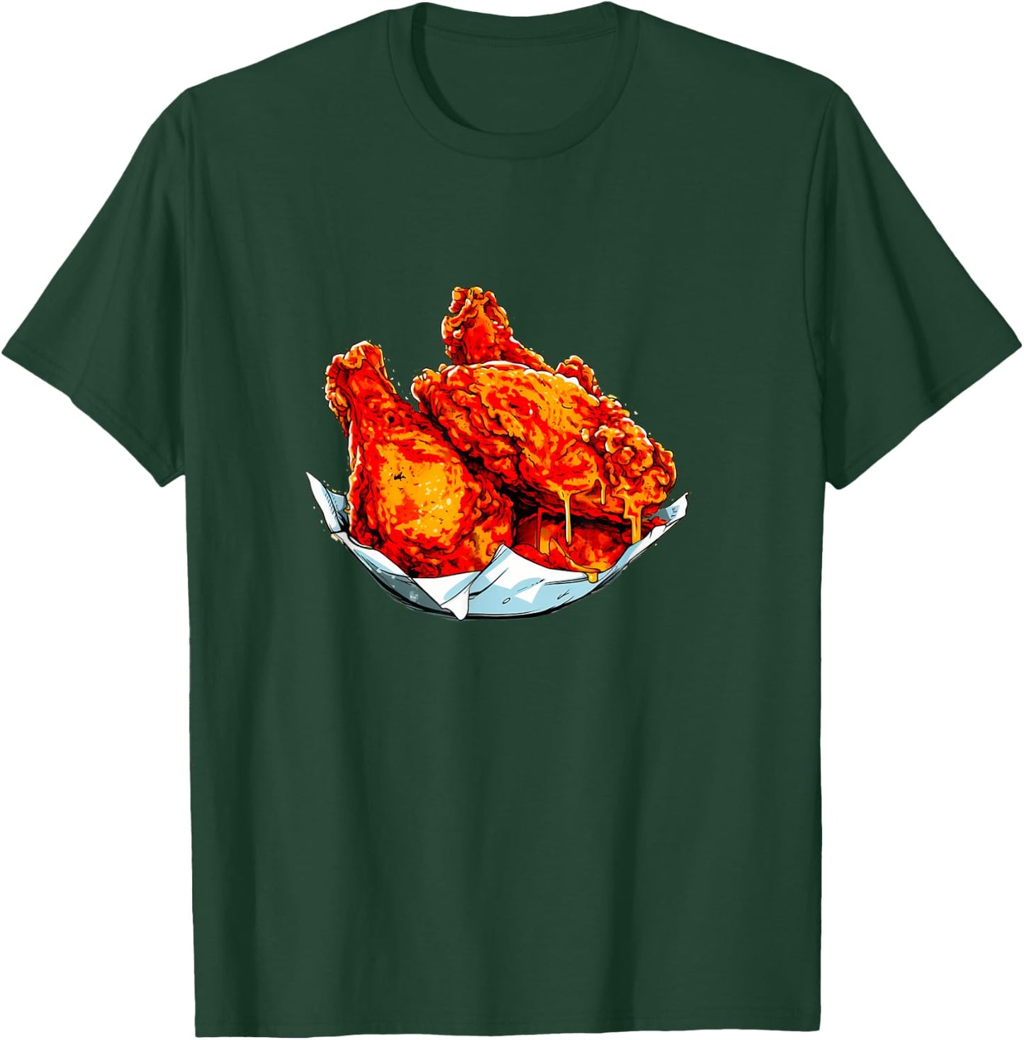 Fried Chicken Funny Men Women Chicken Wings Fast food Lover T-Shirt - T-Shirt | Forest