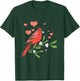 Red Cardinal Bird Lover Watching Birdwatcher Birder Heart T-Shirt - T-Shirt | Forest