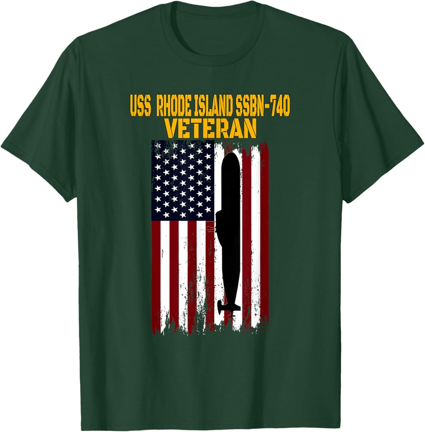 USS Rhode Island SSBN-740 Submarine Veterans Day Fathers Day T-Shirt - T-Shirt | Forest