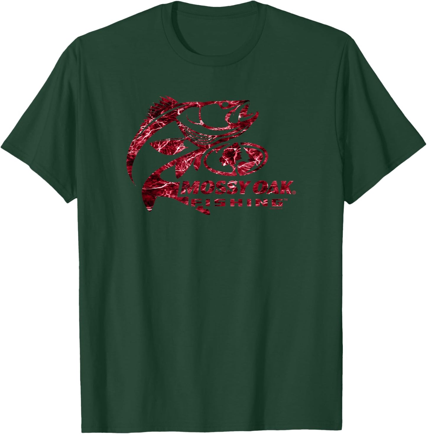 Mossy Oak Fishing Bass Target Ocean Outdoors Red Logo T-Shirt - T-Shirt | Forest