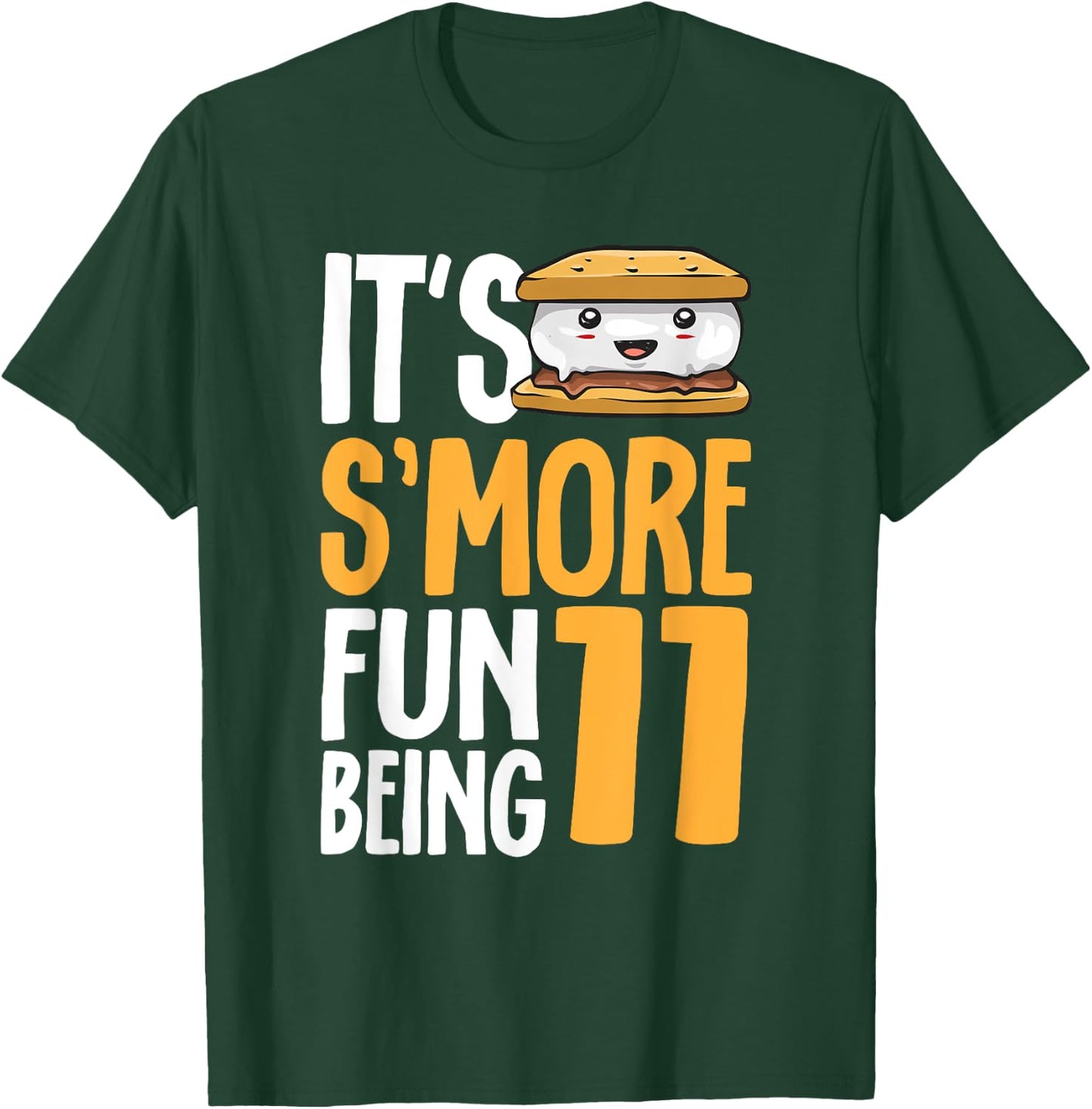 S’more Campfire 11th Birthday Marshmallow Camping Smore T-Shirt - T-Shirt | Forest