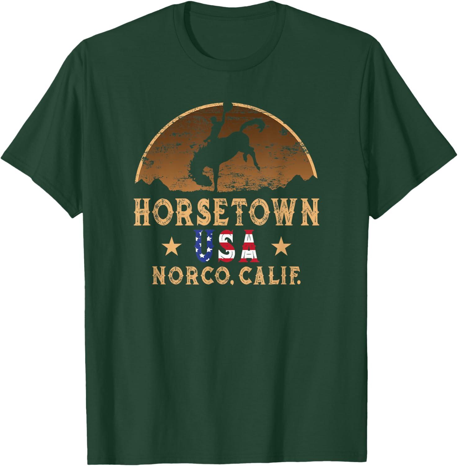 Norco California CA Horsetown USA Rodeo Cowboy T-Shirt - T-Shirt | Forest