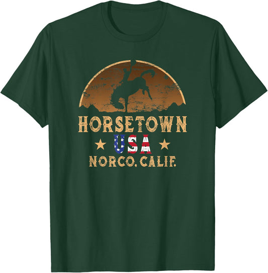 Norco California CA Horsetown USA Rodeo Cowboy T-Shirt - T-Shirt | Forest