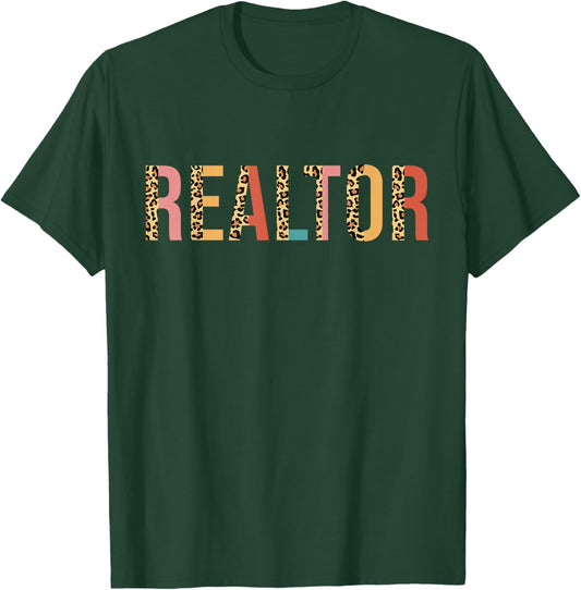 Realtor Real Estate Leopard T-Shirt - T-Shirt | Forest