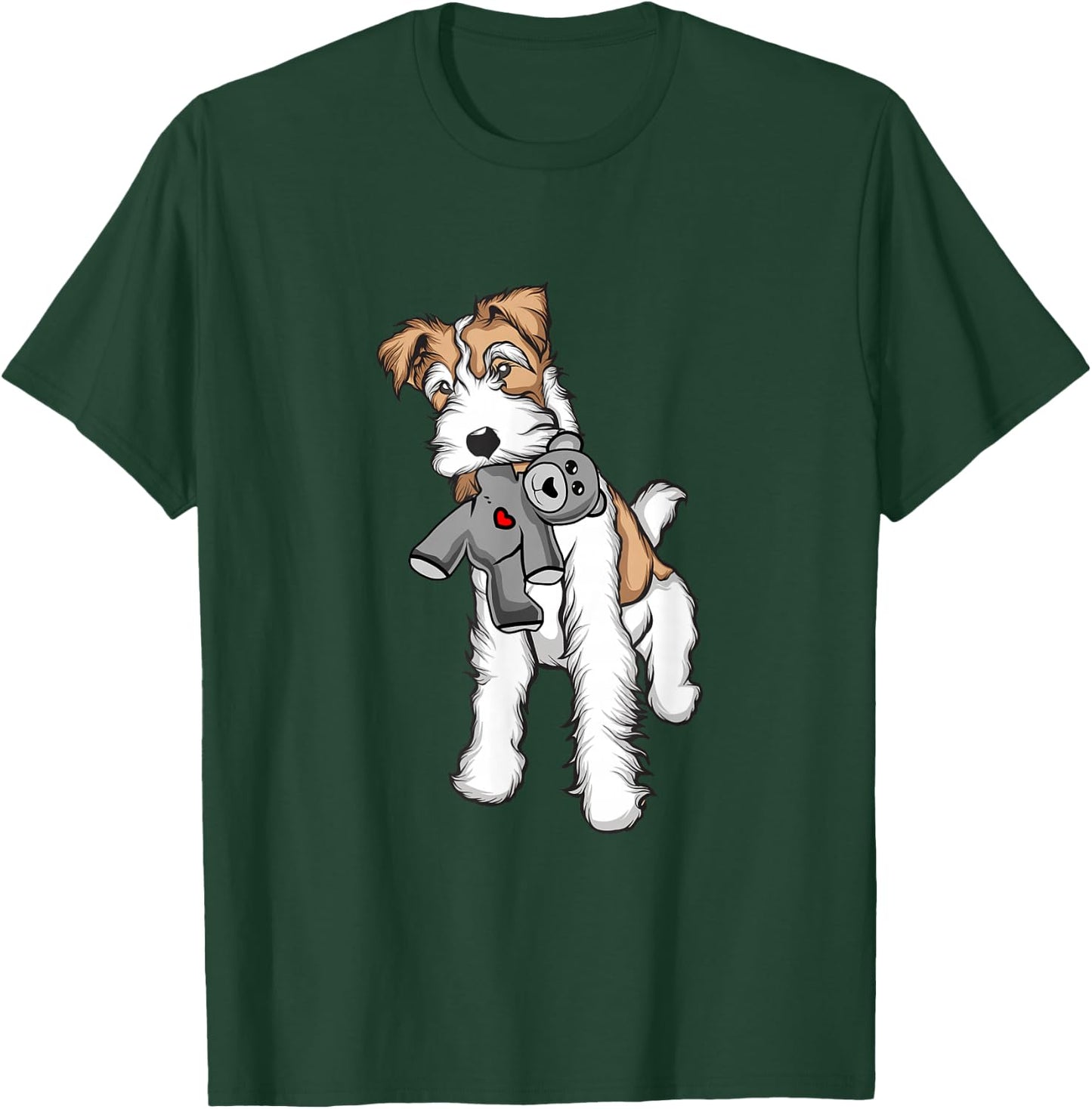 Wire Fox Terrier Plush Mix Stuffed Animal | Fox Terrier T-Shirt - T-Shirt | Forest