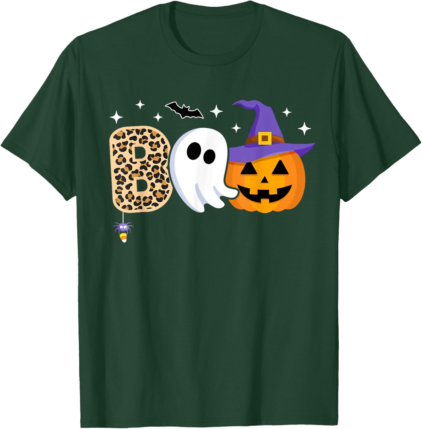 Halloween Boo Spooky Season Ghost Witch Women Toddler Girls T-Shirt - T-Shirt | Forest