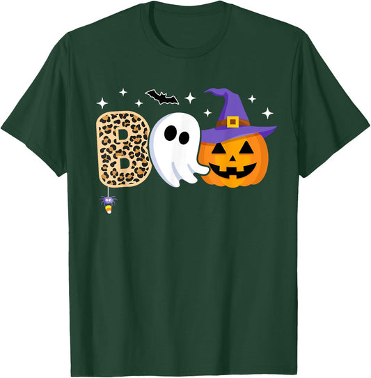 Halloween Boo Spooky Season Ghost Witch Women Toddler Girls T-Shirt - T-Shirt | Forest