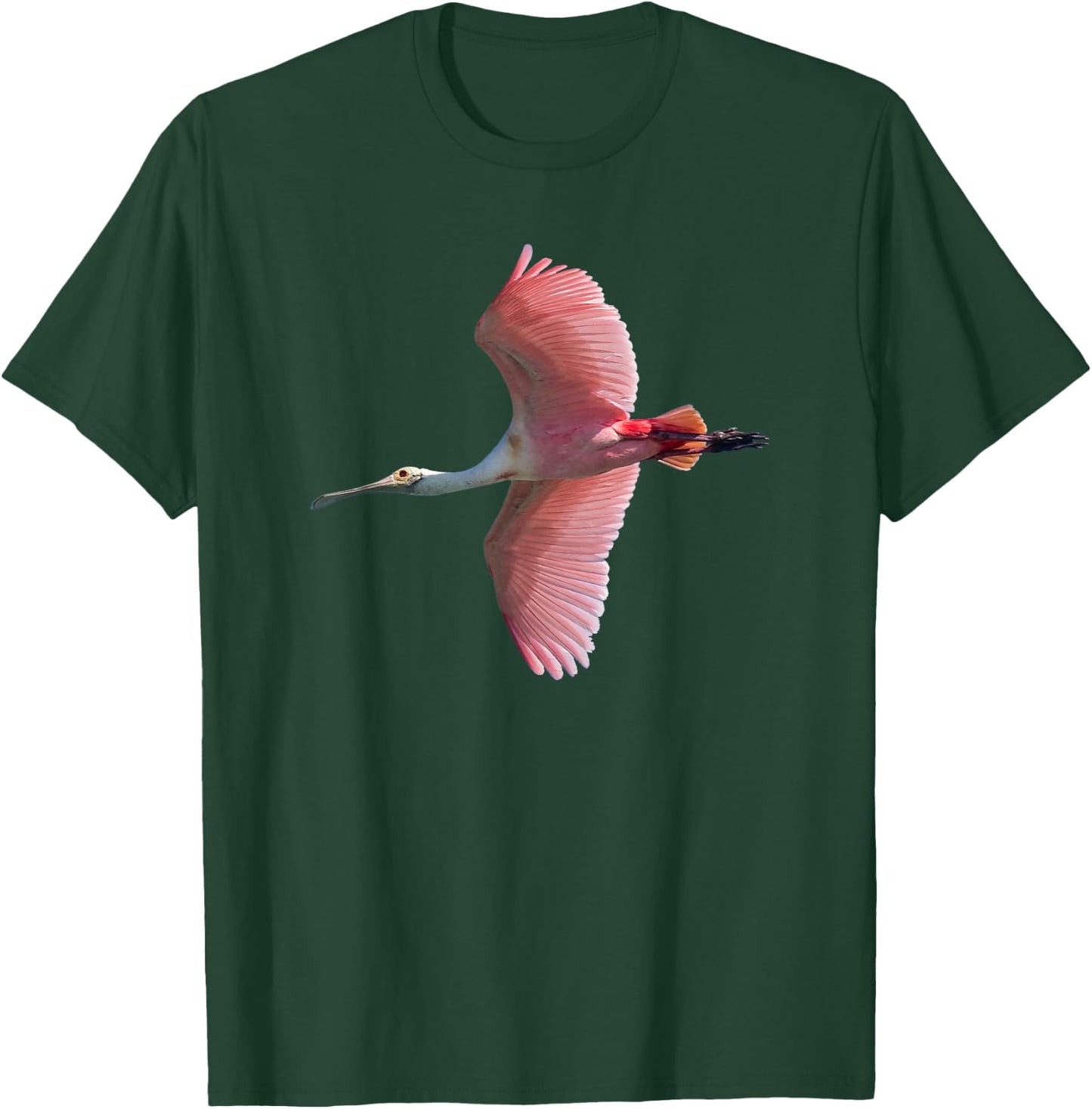 Roseate Spoonbill in Flight T-Shirt - T-Shirt | Forest