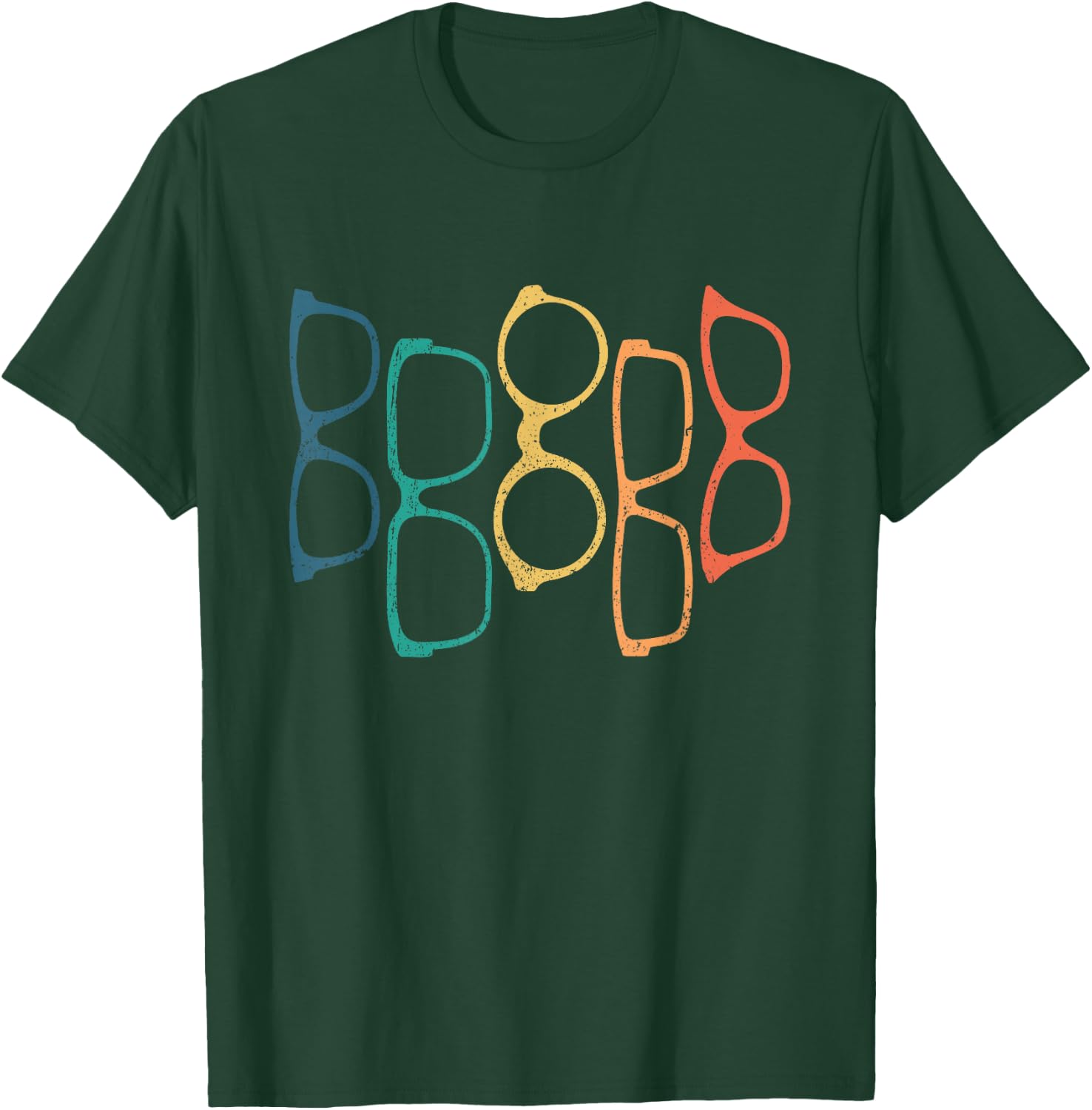 Retro Eyeglasses Eye Glass Doctor Glasses Wearer Optician T-Shirt - T-Shirt | Forest