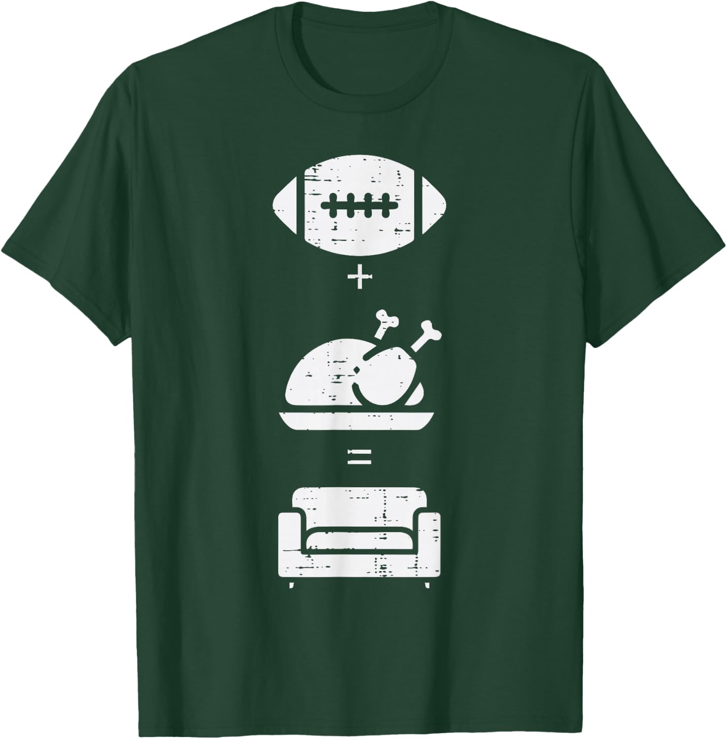 Football Turkey Couch Thanksgiving Sports Men Women Kids T-Shirt - T-Shirt | Forest