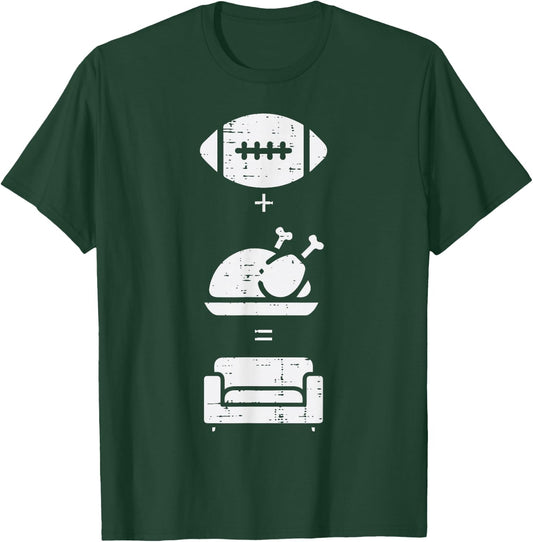 Football Turkey Couch Thanksgiving Sports Men Women Kids T-Shirt - T-Shirt | Forest