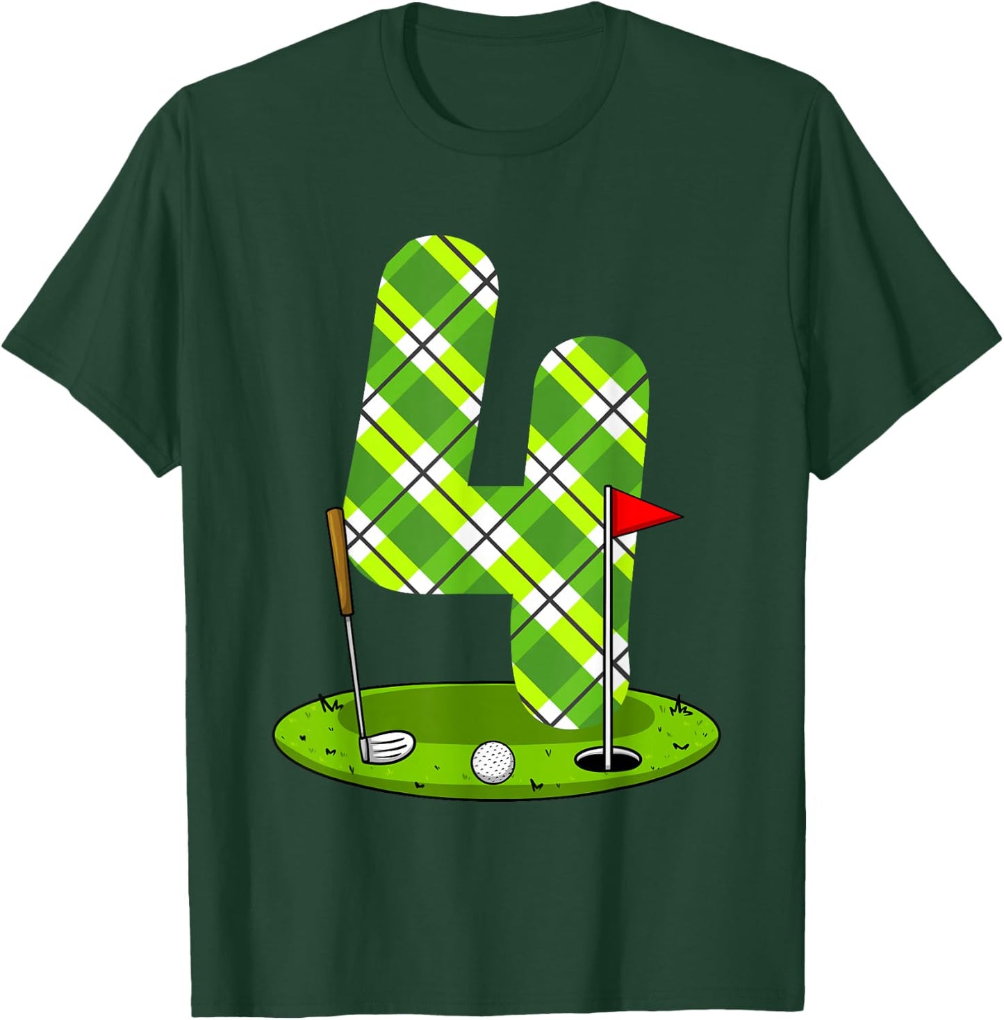 Golf Birthday Shirt For Kids 4th Birthday Party Golfer T-Shirt - T-Shirt | Forest
