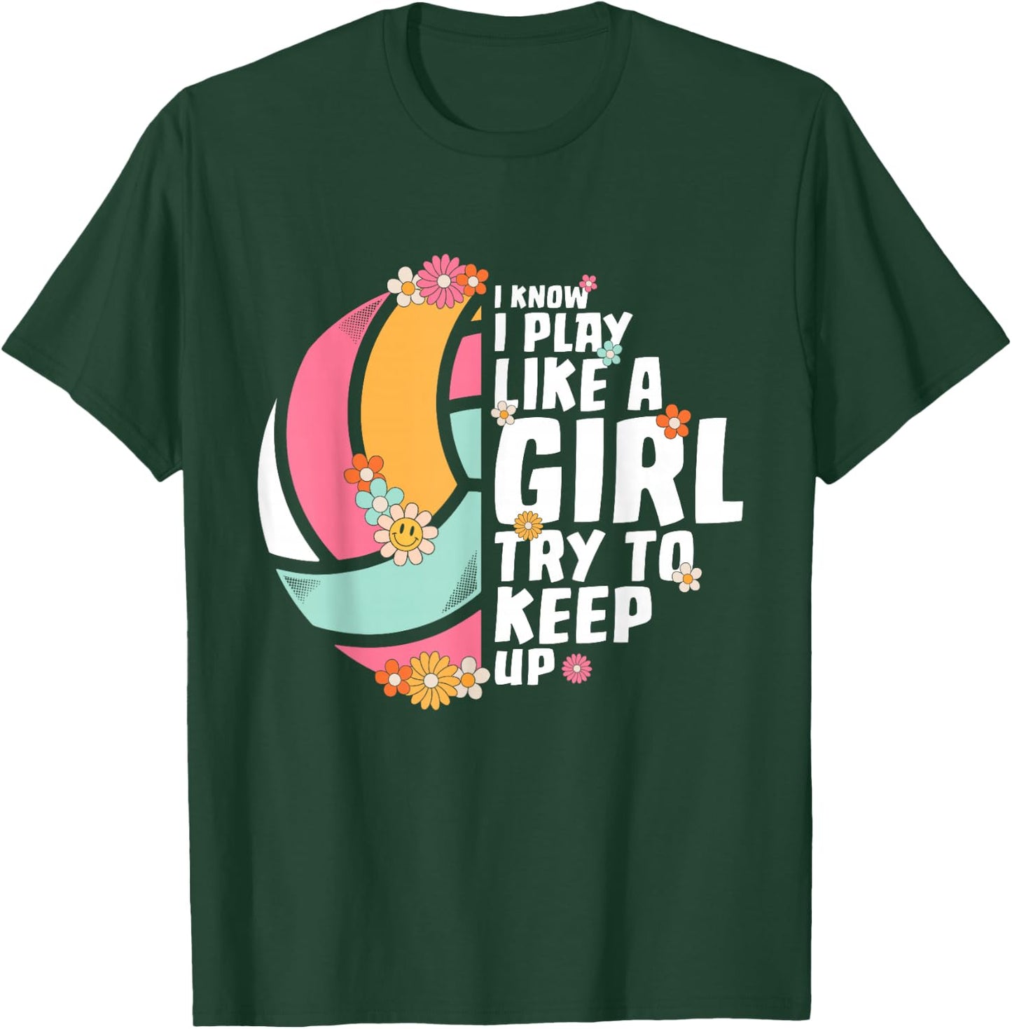 Volleyball Shirt Teen Girls Women College Volleyball Lover T-Shirt - T-Shirt | Forest