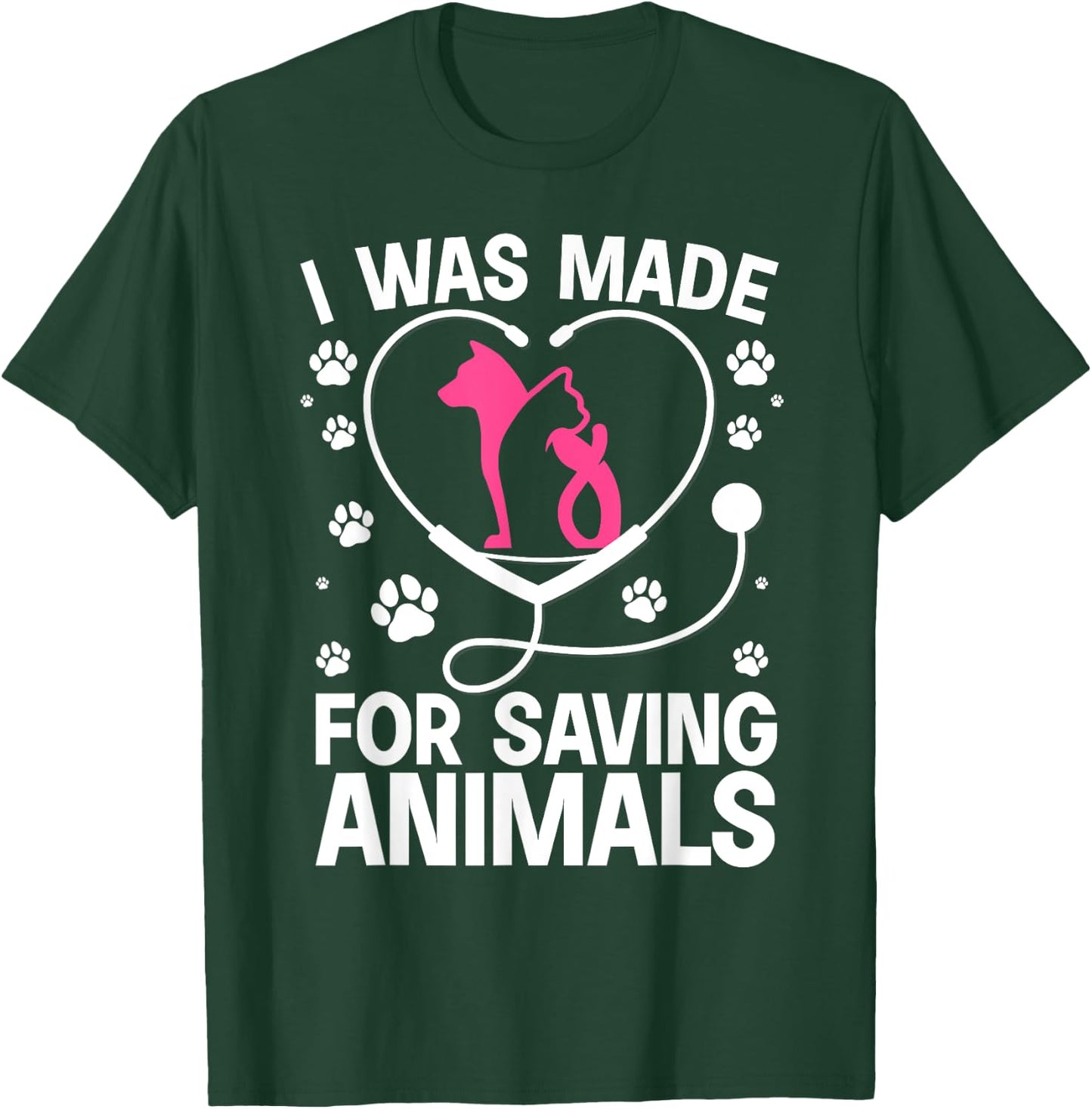 Funny Veterinary Design Women Veterinarian Vet Tech T-Shirt - T-Shirt | Forest