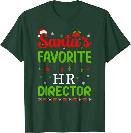 Christmas Santa's Favorite Hr Director Cute Merry Xmas Party T-Shirt - T-Shirt | Forest