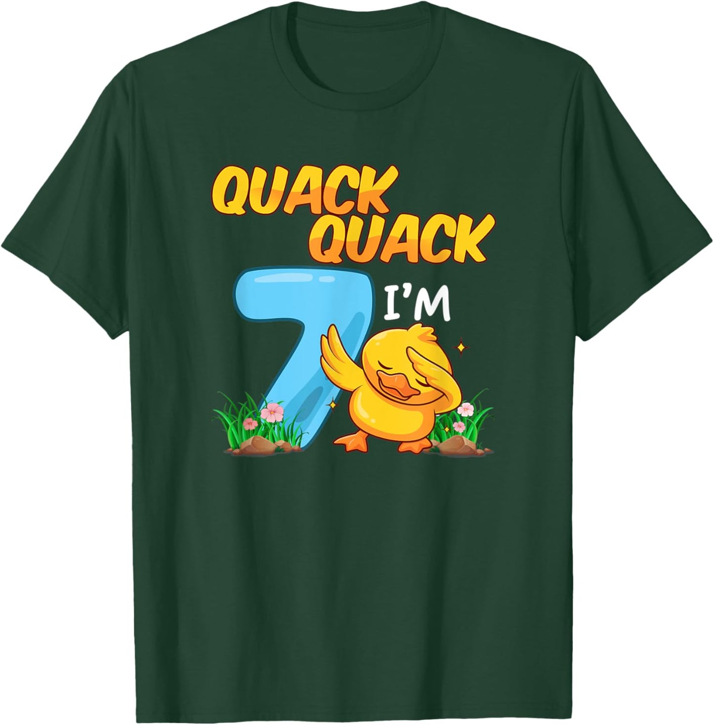 7 Year Old Gifts Boys Girls Teens Dabbing Duck 7th Birthday T-Shirt - T-Shirt | Forest