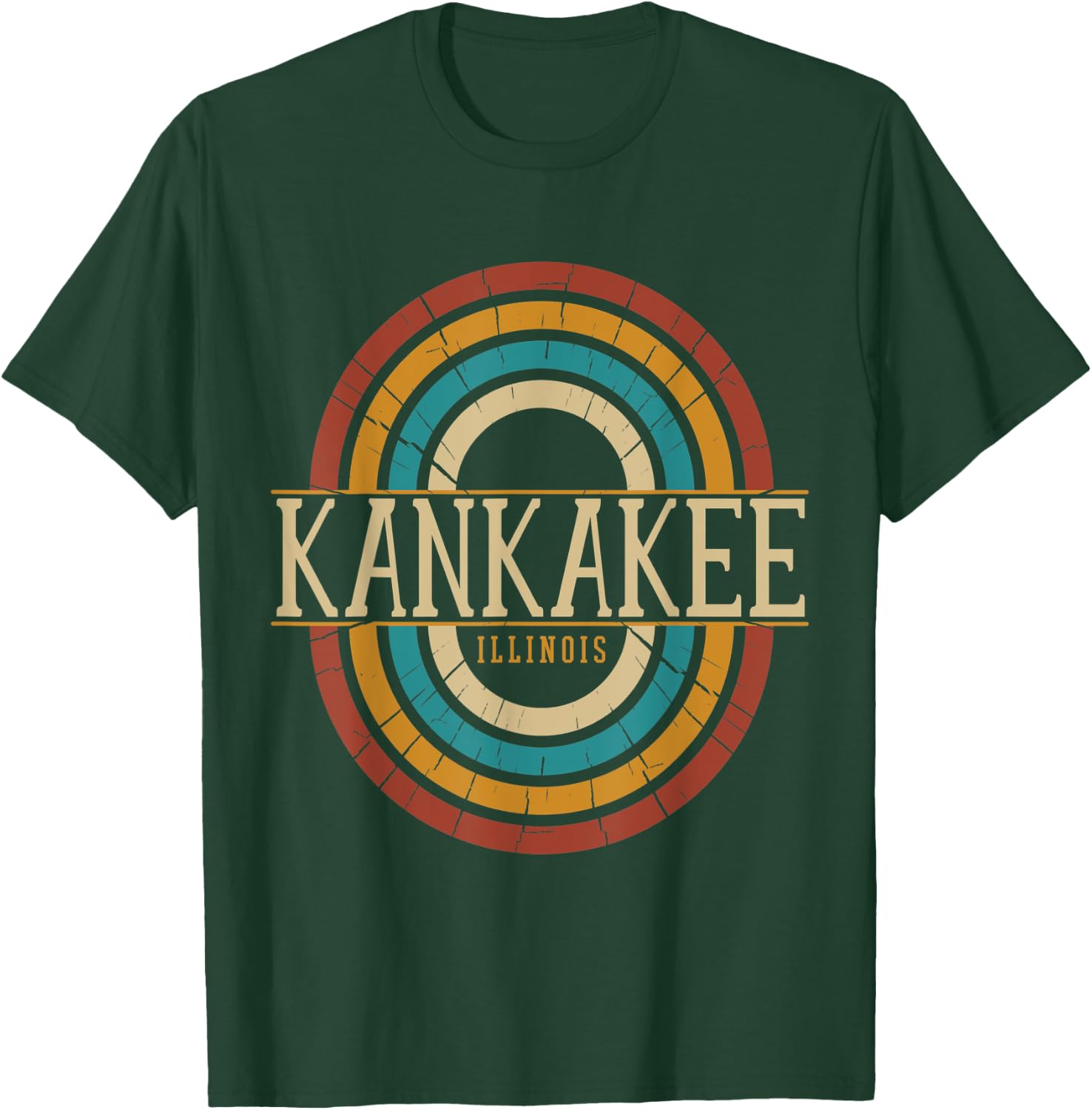 Vintage Retro Kankakee Illinois IL Women Men Souvenirs T-Shirt - T-Shirt | Forest