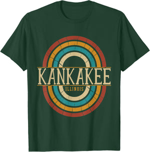 Vintage Retro Kankakee Illinois IL Women Men Souvenirs T-Shirt - T-Shirt | Forest