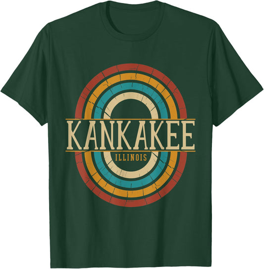 Vintage Retro Kankakee Illinois IL Women Men Souvenirs T-Shirt - T-Shirt | Forest