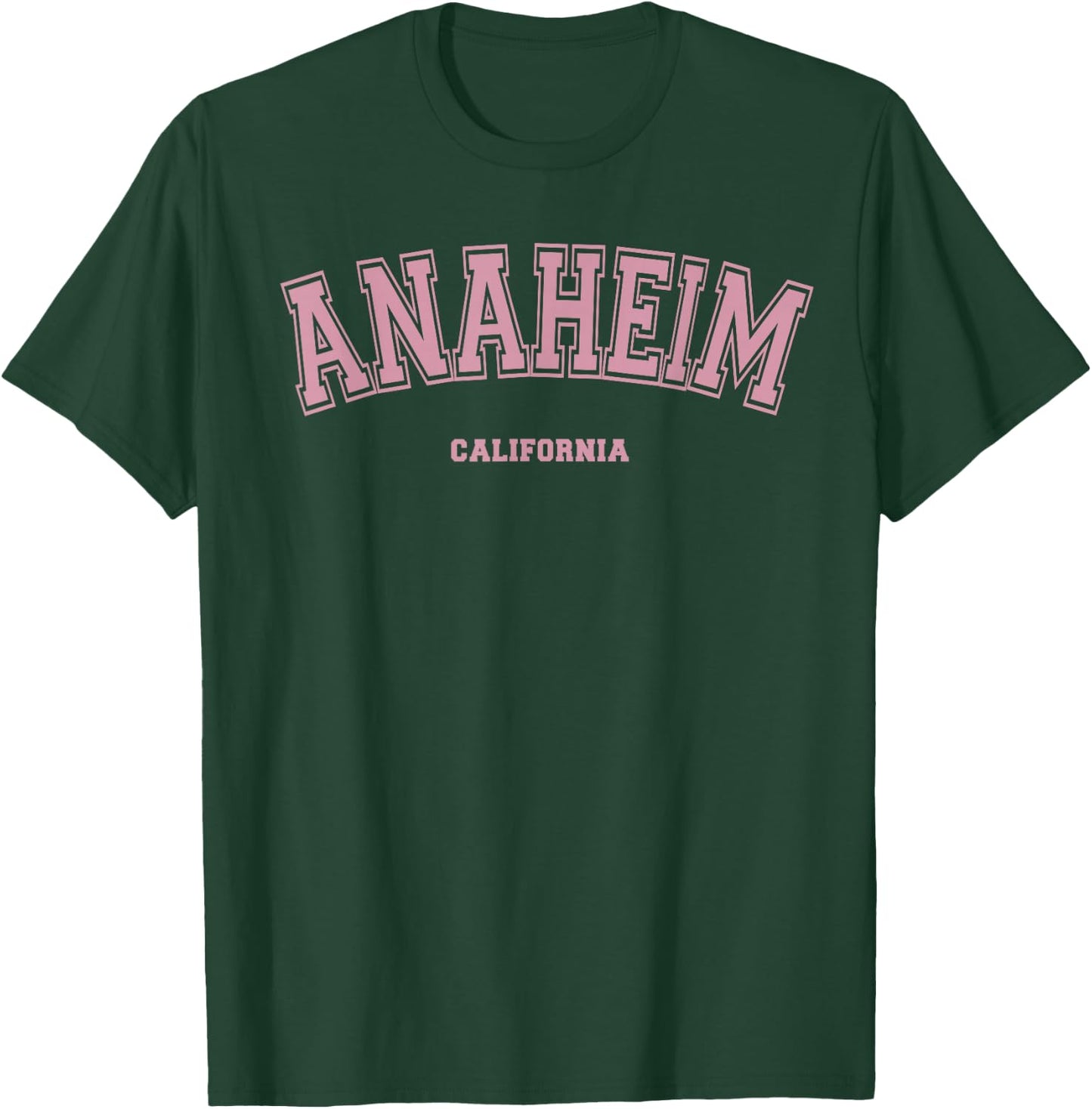 Pink Anaheim California CA Varsity Style on Anaheim T-Shirt - T-Shirt | Forest
