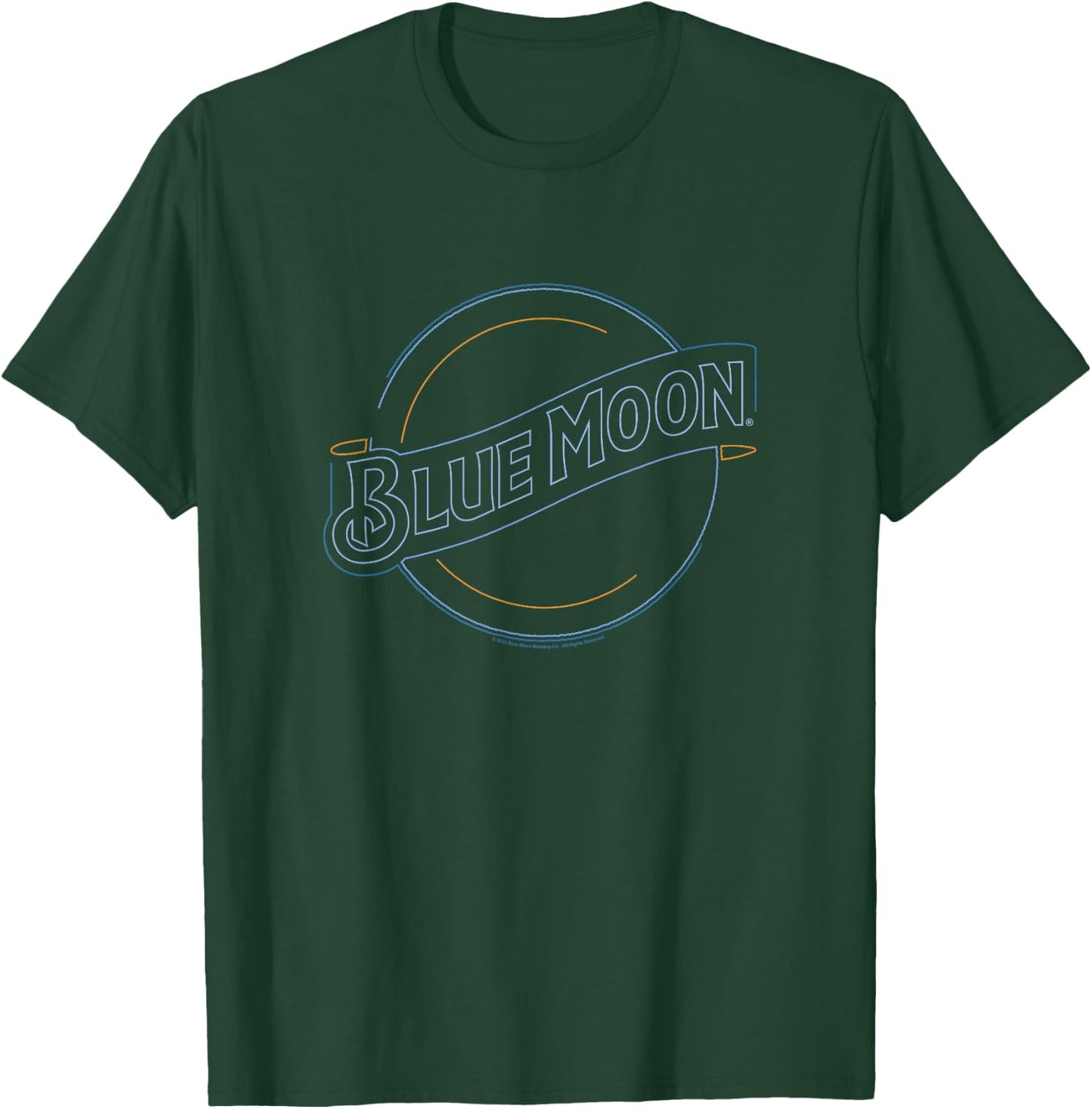 Coors Brewing Company Blue Moon Neon Classic Big Chest Logo T-Shirt - T-Shirt | Forest