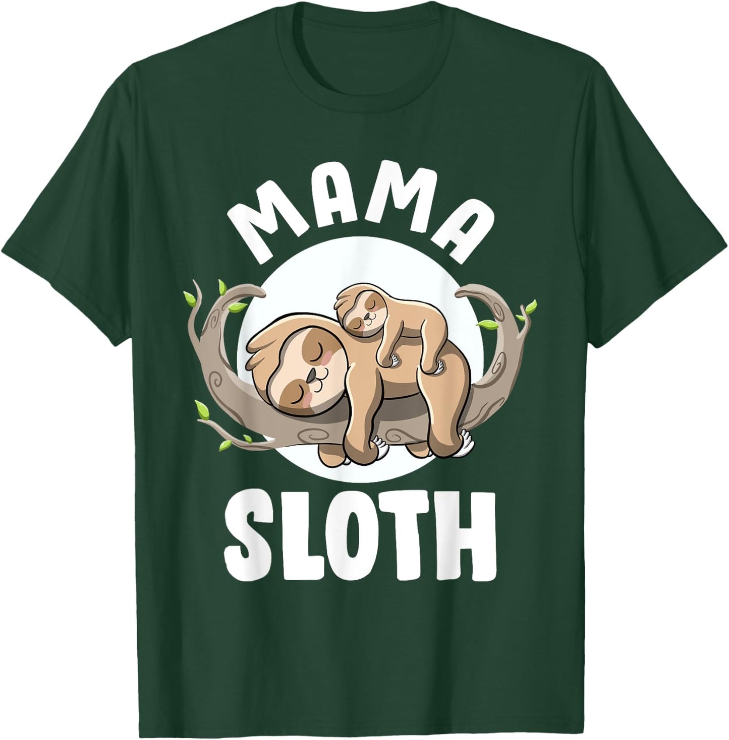 Mama Sloth Cute Pregnancy Announcement Mom to be Sloth Mama T-Shirt - T-Shirt | Forest