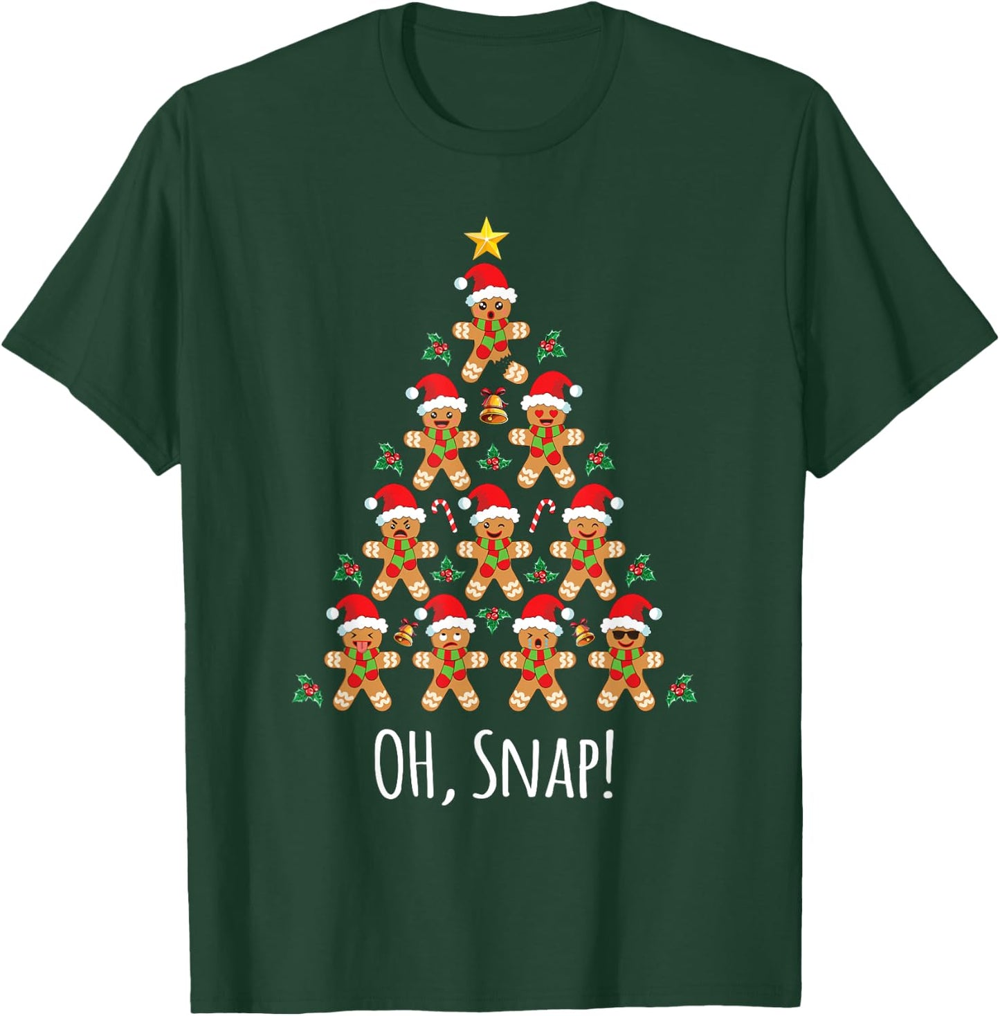 Gingerbread Man Shirt Gingerbread Tree Oh Snap T-Shirt - T-Shirt | Forest